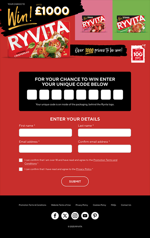 Ryvita 100 Years promotion