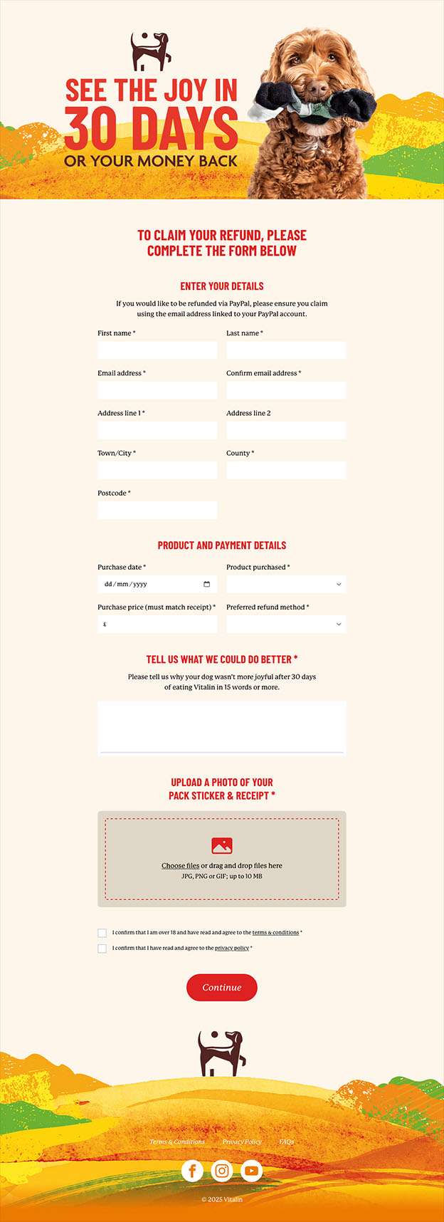 Vitalin money back promotion